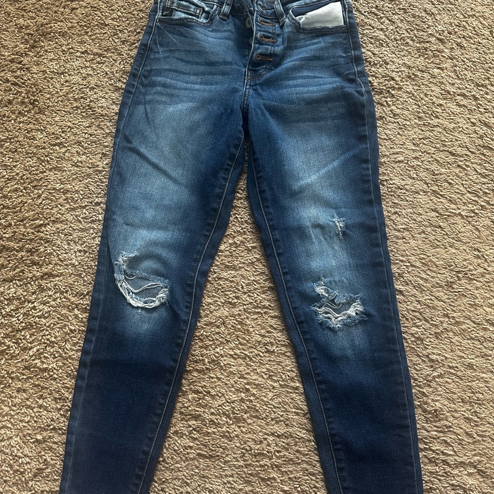 KanCan Dark Blue Distressed Skinny Jeans